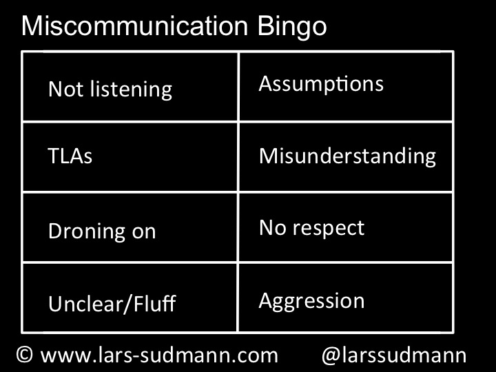 Miscommunication Bingo Sudmann